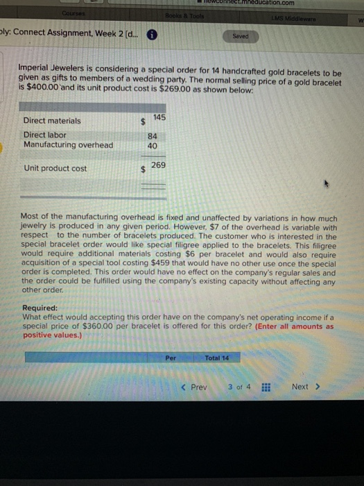  NUWUHeclineducation.com de oly: Connect Assignment Week 2 (d... Saved Imperial Jewelers