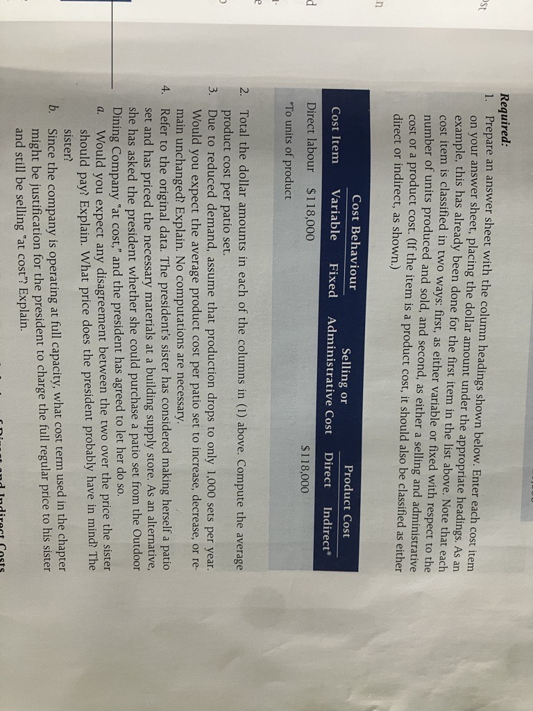  Required: Prepare an answer sheet with the column headings shown below.