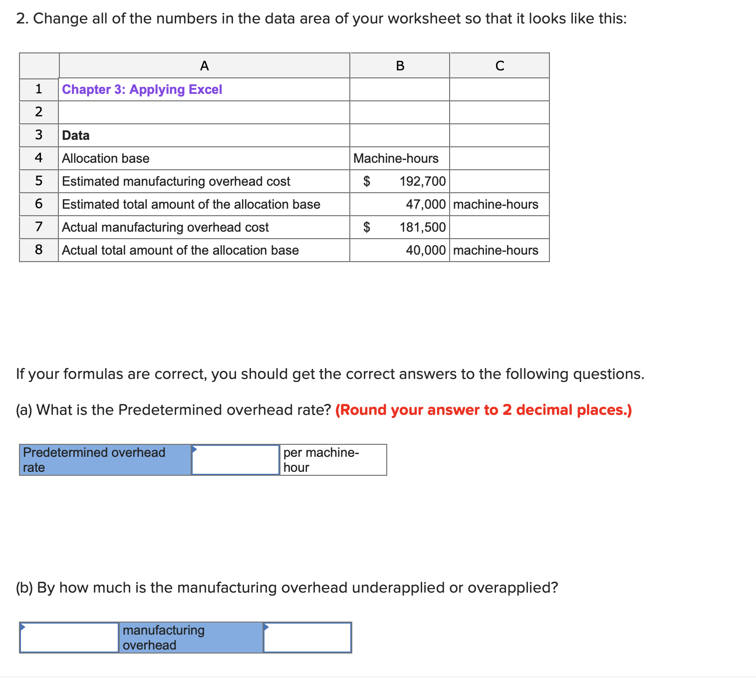 E & F \\ \hline 1 & Chapter 3: Applying Excel &