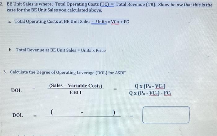 ASDF Corporate Income Statement Current Year Units Sold Unit Price Sales Revenue