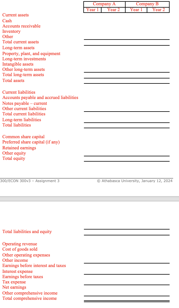  10.1: Case Assignment (60 marks total) Choose two companies in the