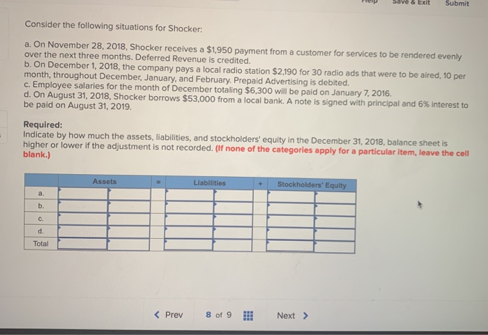 I need help with this question ASAP. Consider the following situations for