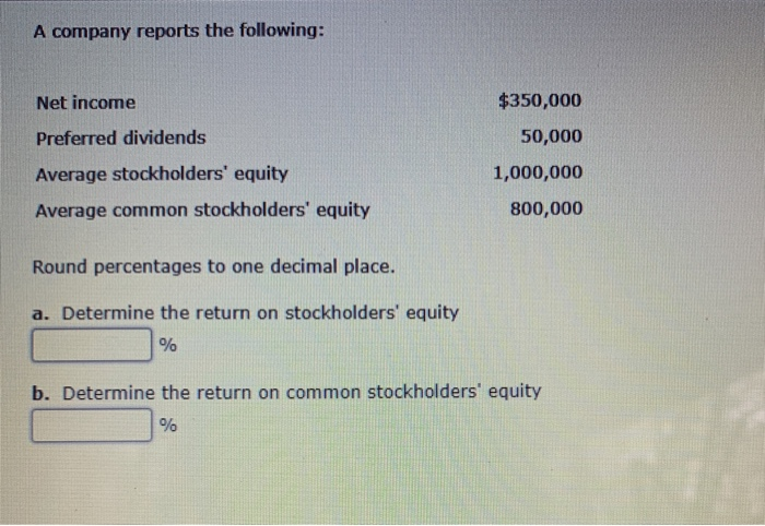  19. A. Determine The return on stockholders equity B. Determine the