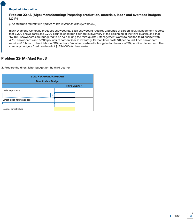below.] Black Diamond Company produces snowboards. Each snowboard requires 2 pounds of