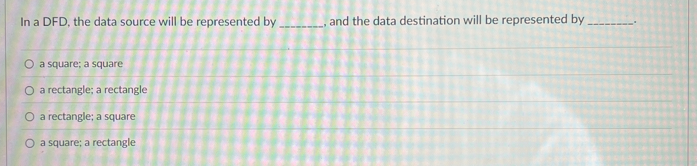  In a DFD, the data source will be represented by and