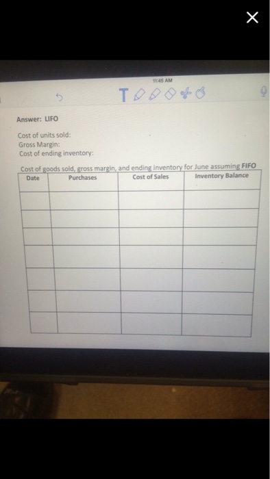 Company maintains a perpetual inventory system and reported the followis the month