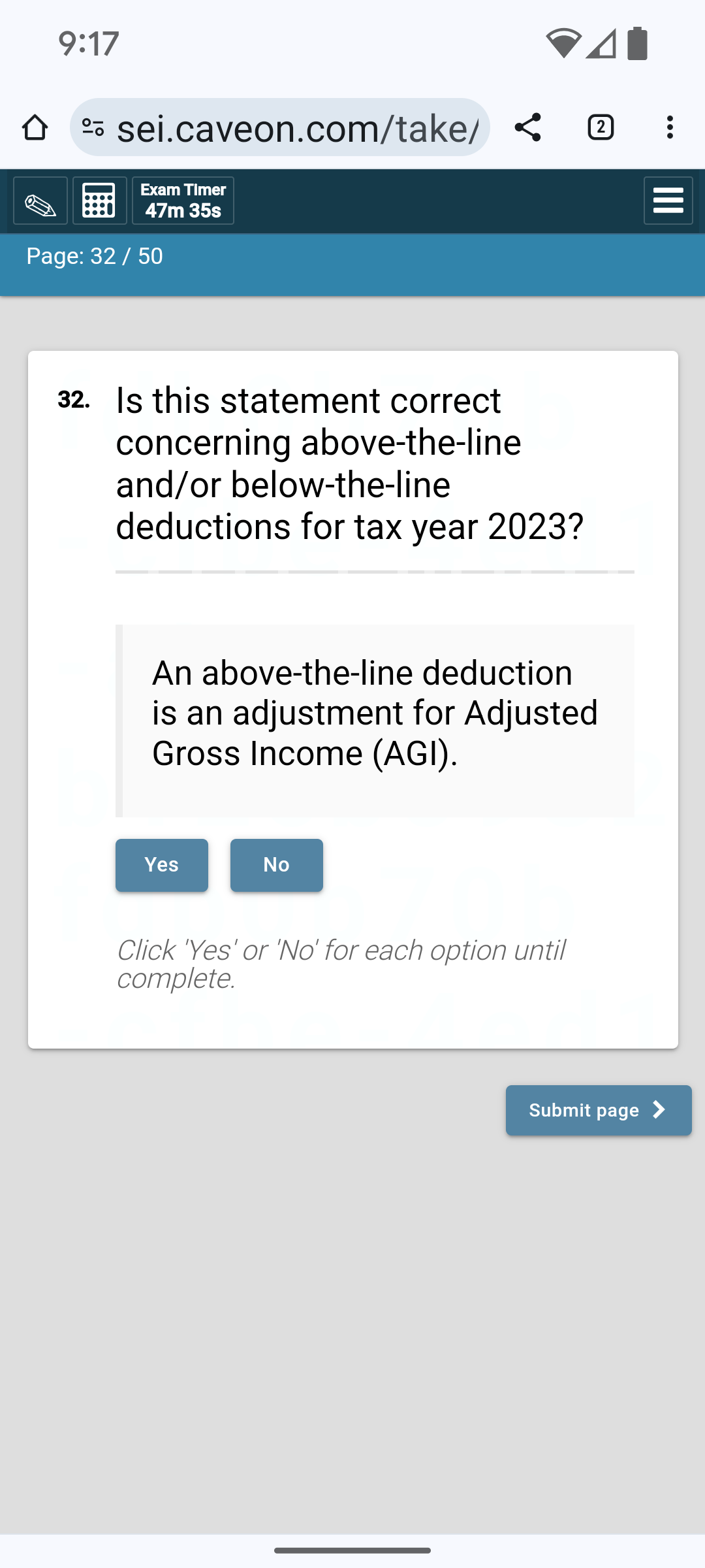  Is this statement correct concerning above-the-line and/or below-the-line deductions for tax