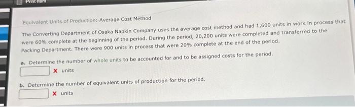 Equivalent Units of Production: Average Cost Method The Converting Department of