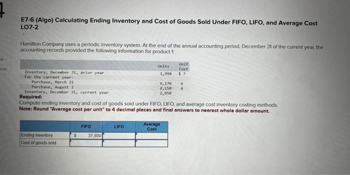 solve this problem, step-by-step and what would be the correct answers? E7-6