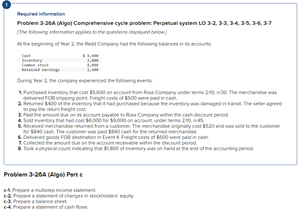  ! c-1. Prepare a multistep income statement. c-2. Prepare a statement