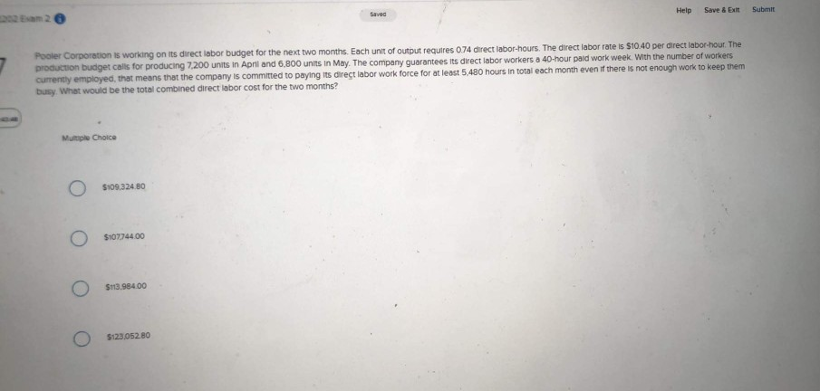  Saved Help Save & Exit Submit Pooler Corporation is working on