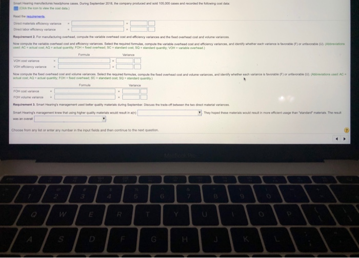 produced and sold 105.000 cases and recorded the following cost data Click