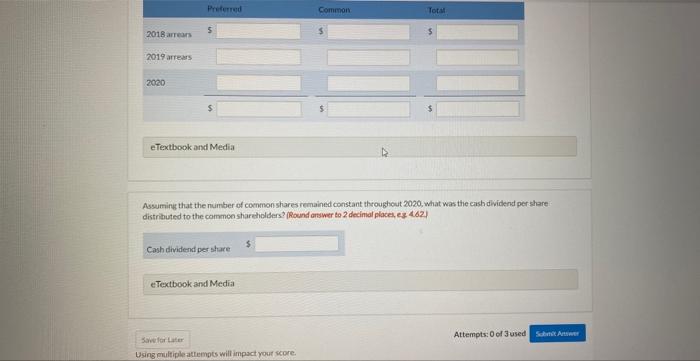 Assumini that the number of common shares remained constant throughout 2020 ,