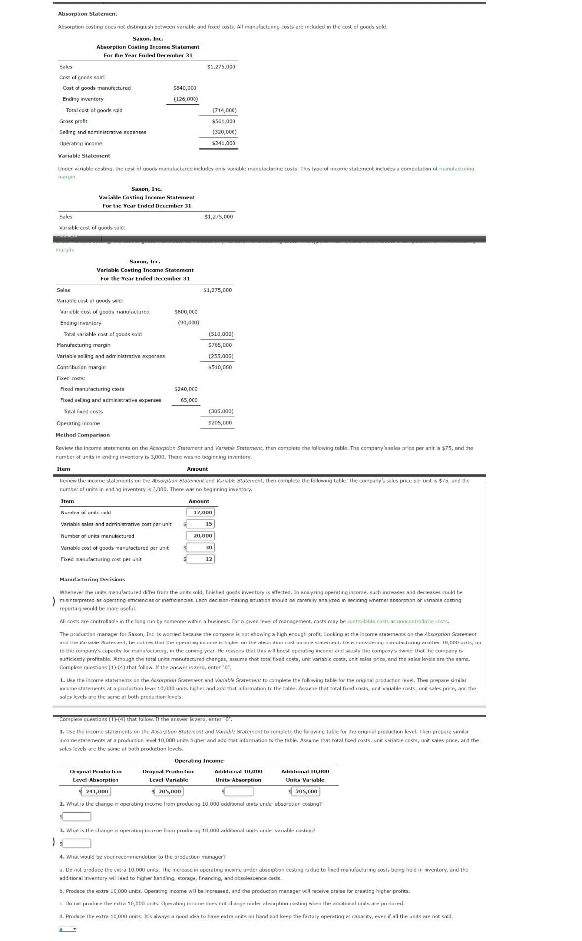  Complete questions (1)-(4) that follow. If the answer is zero, enter