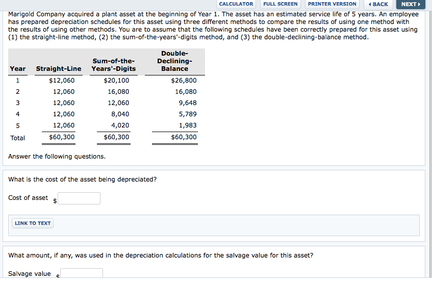 CALCULATOR FULL SCREEN PRINTER VERSION BACK Marigold Company acquired a plant