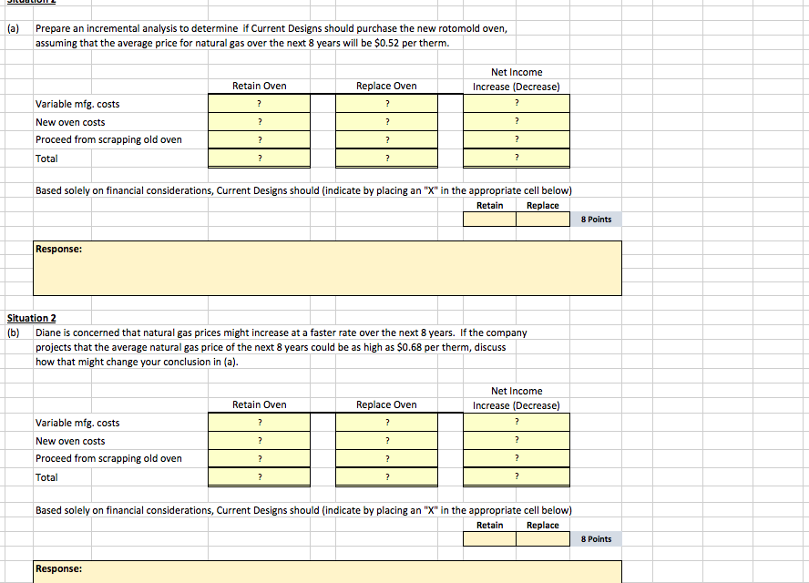 the following situations independently. Situation 1 Recently, Mike Cichanowski, owner and CEO