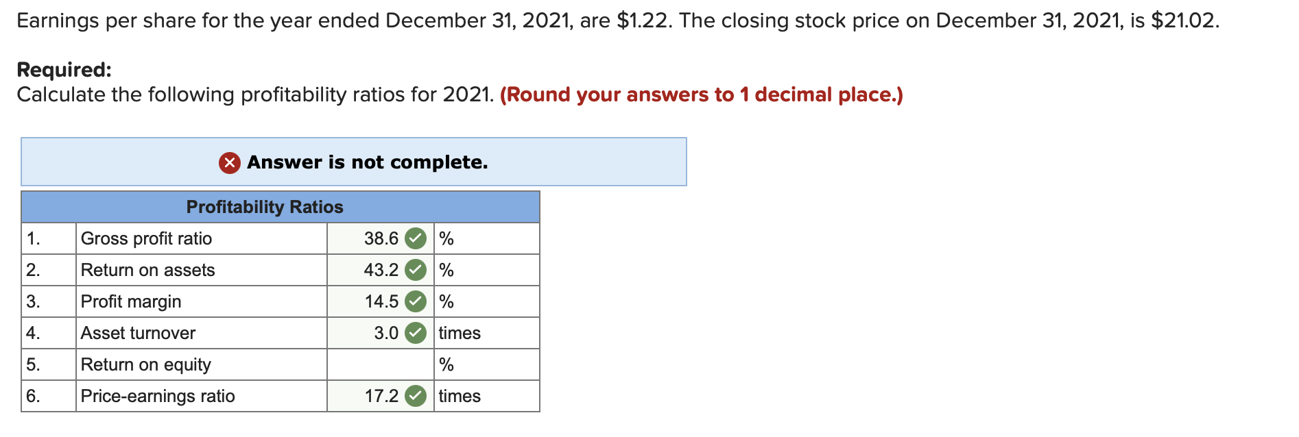 \\ Cost of goods sold & 5,365,000 \\ Gross profit & 3,365,000