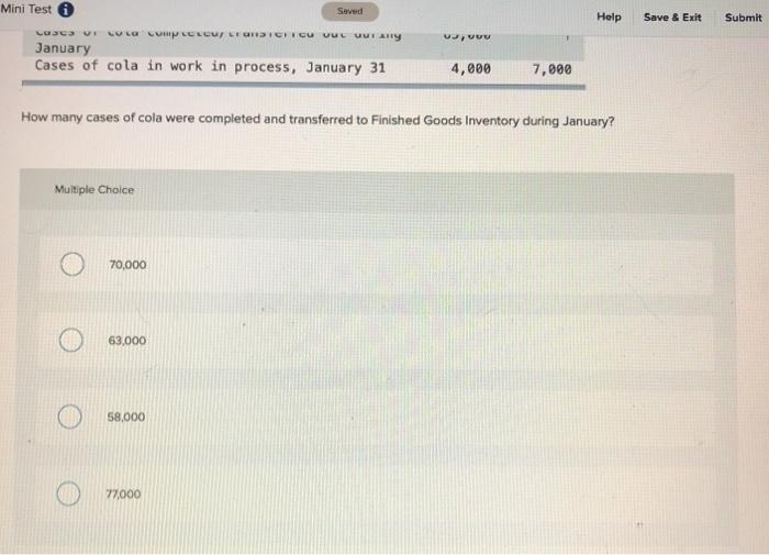 costs for November in a particular department. There were 4,000 units in