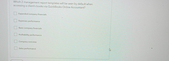  Which 2 management report templates will be seen by default when