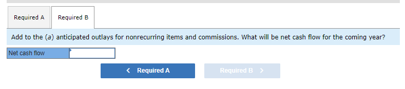 cash flow for the coming year for Autumn Seasons, a 200 -unit