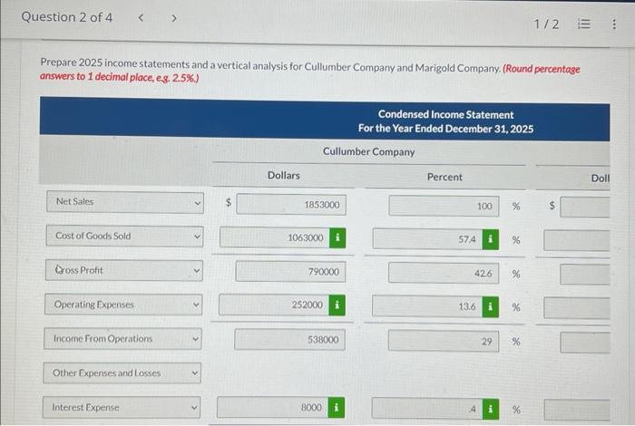stockholders' equity for both companies. (Round answers to 1 decimal place, eg.