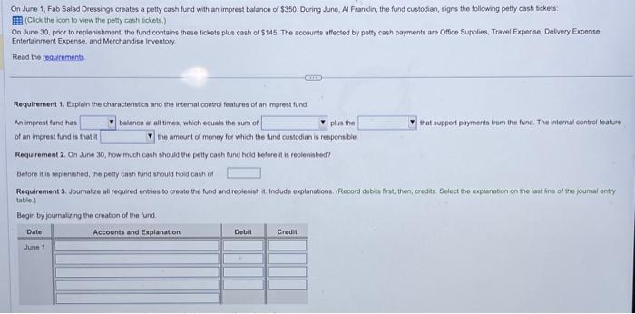 cash should the petty cash fund hold before it is replenished? 3.