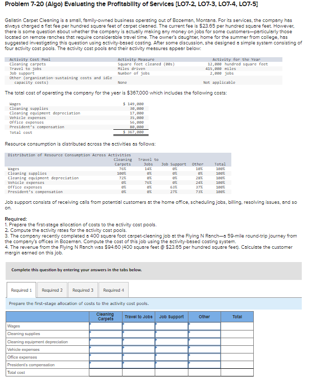 Please answer. I will give a good feedback. Thanks Problem 7-20 (Algo)