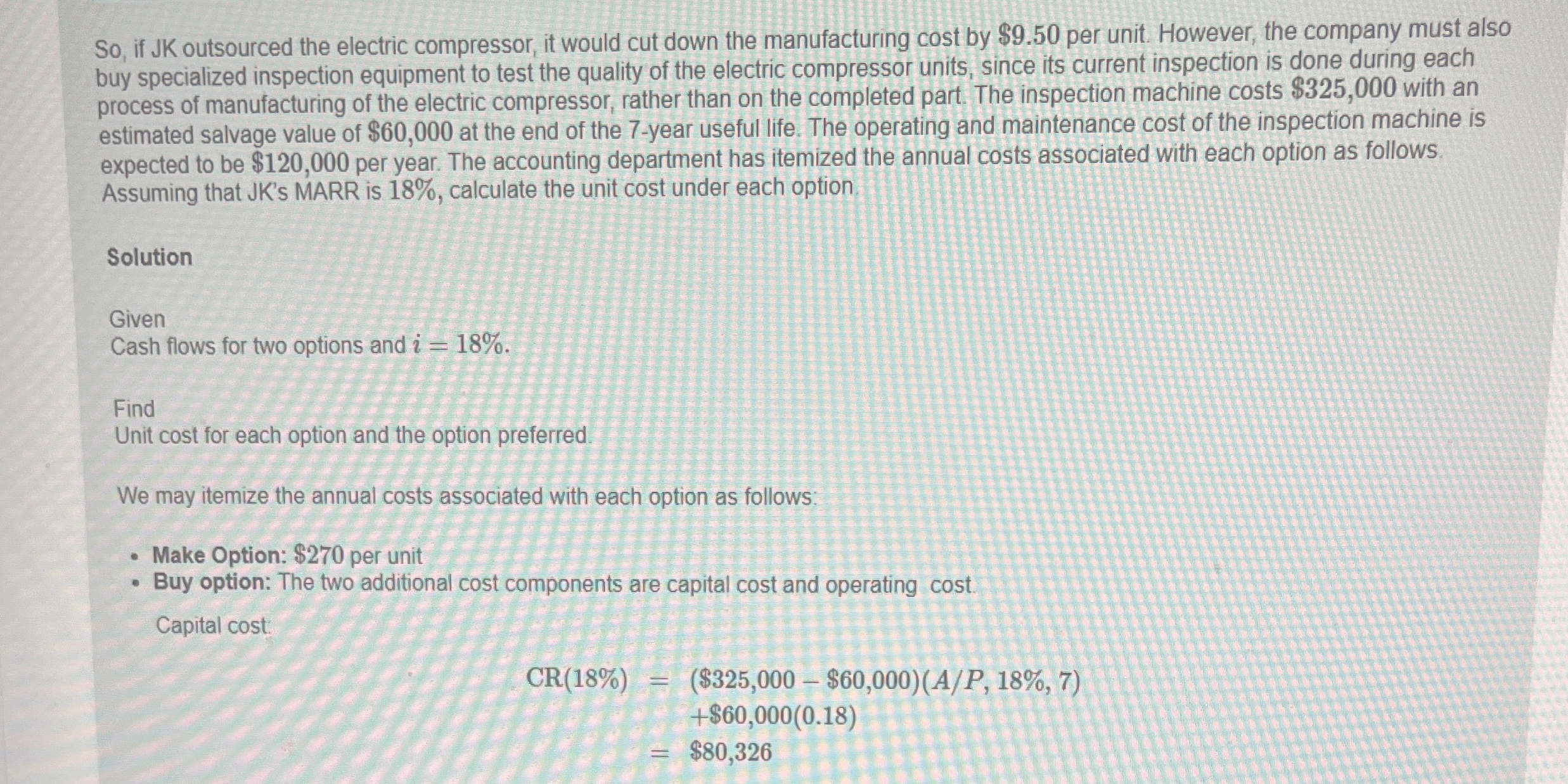  So, if JK outsourced the electric compressor, it would cut down