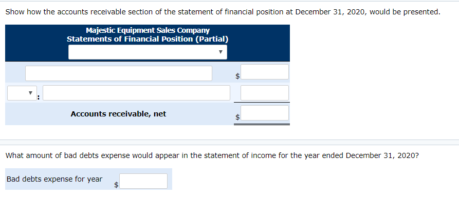Company, which sells only on account, had a $128,000 balance in its