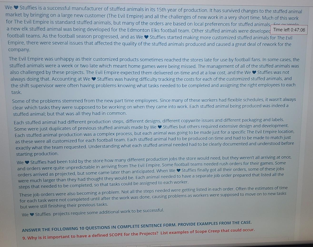 stuffed animals in its 15th year of production. It has survived changes