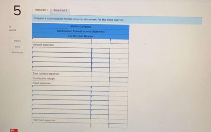 Milden Company is a merchandiser that plans to sell 12.000 units during