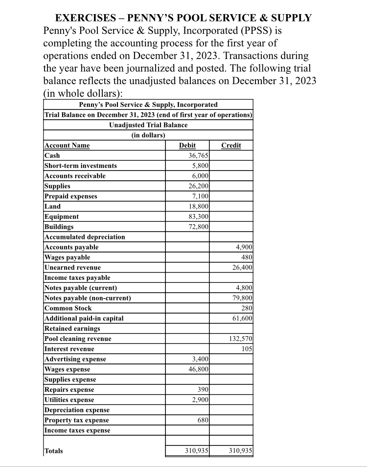 Please answer question 5! 4. Prepare an income statement using the adjusted