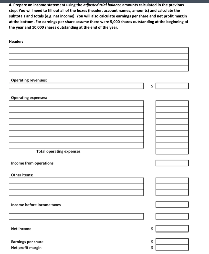 the adjusted balances by using the adjusting journal entries from the previous