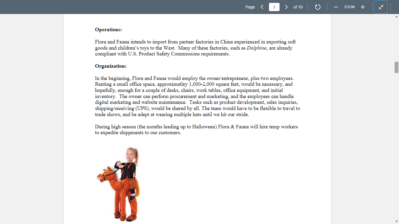 IMPORT/EXPORT MARKETING PLAN: "Exporting a unique product to a foreign market or