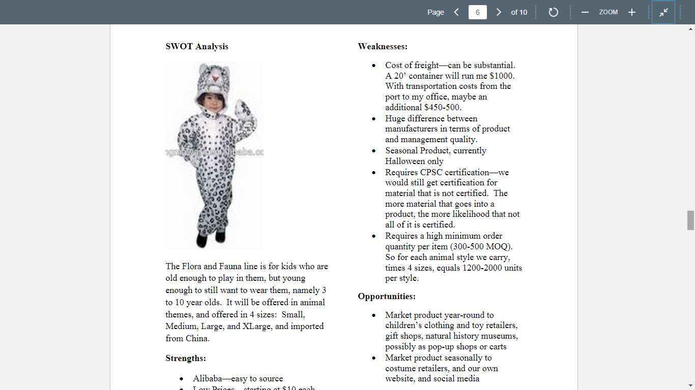 Goals/Mission Geographical markets Part I - Situation/Background Analysis Product or Service Operations