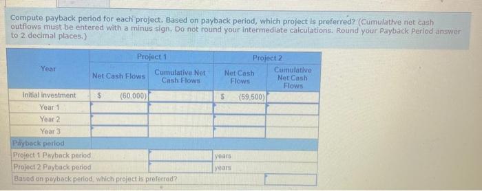 LO P1, P3 Gonzalez Company is considering two new projects with the
