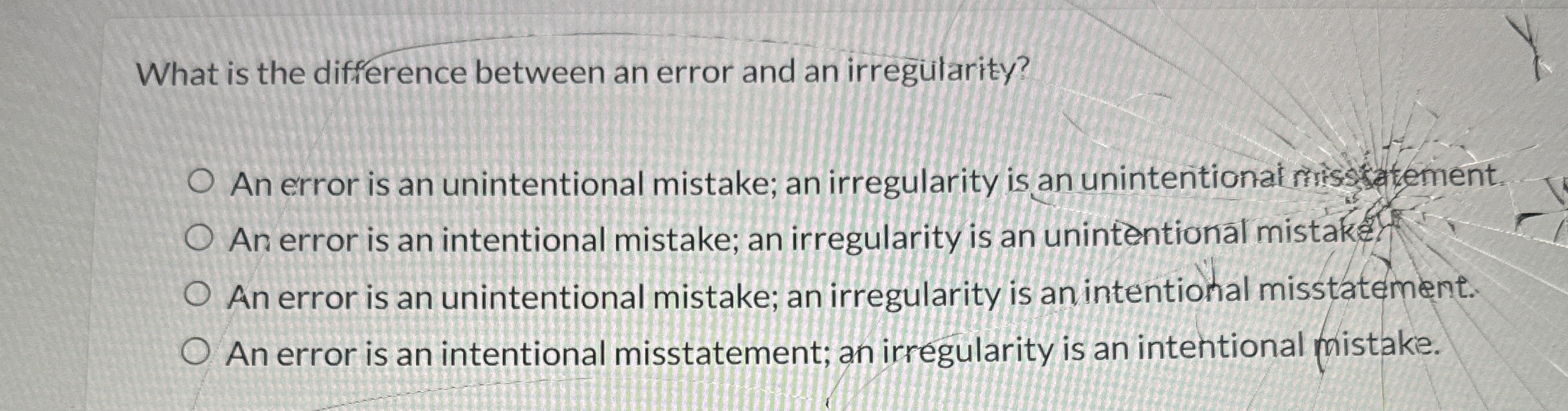  What is the difference between an error and an irregularity? An