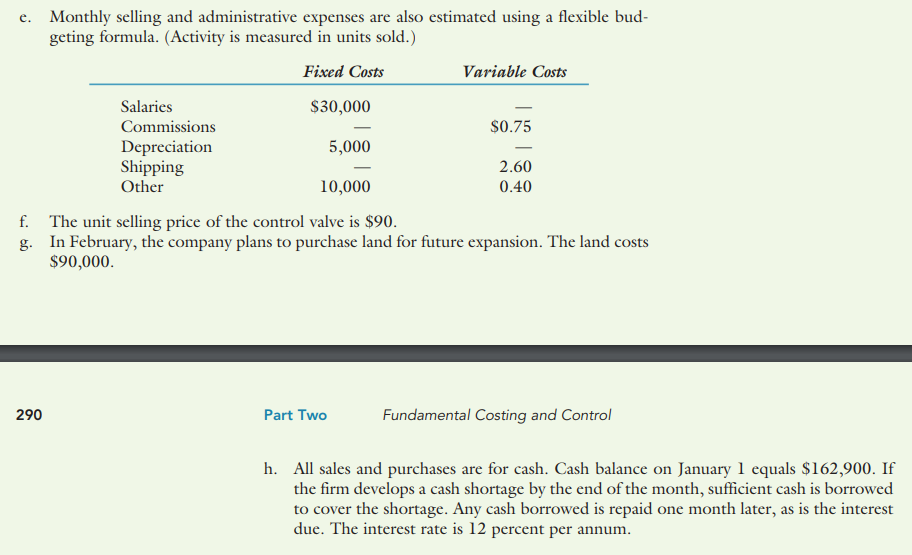 schedules: a) Direct materials purchases budget how the desired ending inventory (