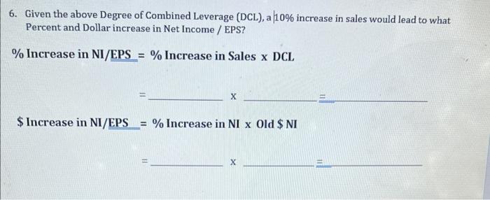 Taxes $6,500,000 (EBIT) Earnings Before Taxes (EBT) Taxes (30%) Net Income after