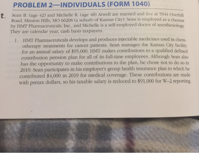 I need help completing this Tax Problem. I need to complete a