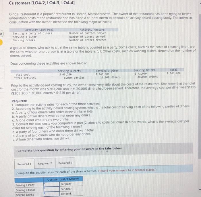 ch 4 all three required ! gr. hw #7 58 es Customers