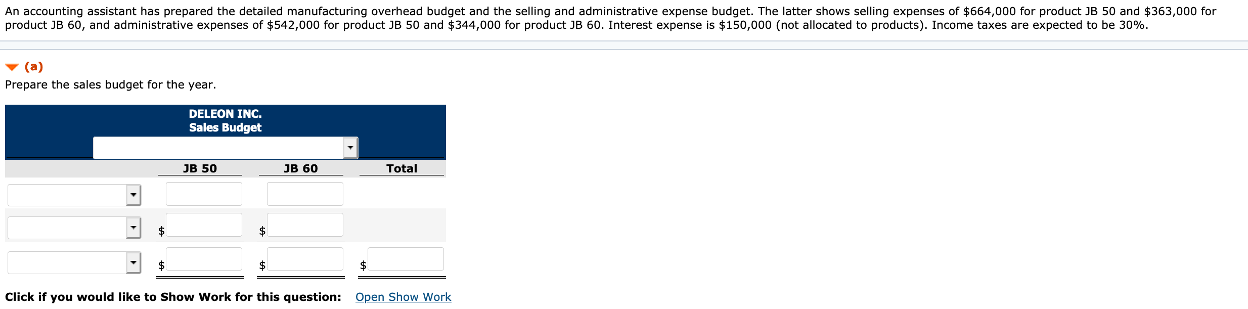 December 31, 2020. Accounting assistants furnish the data shown below. Product JB