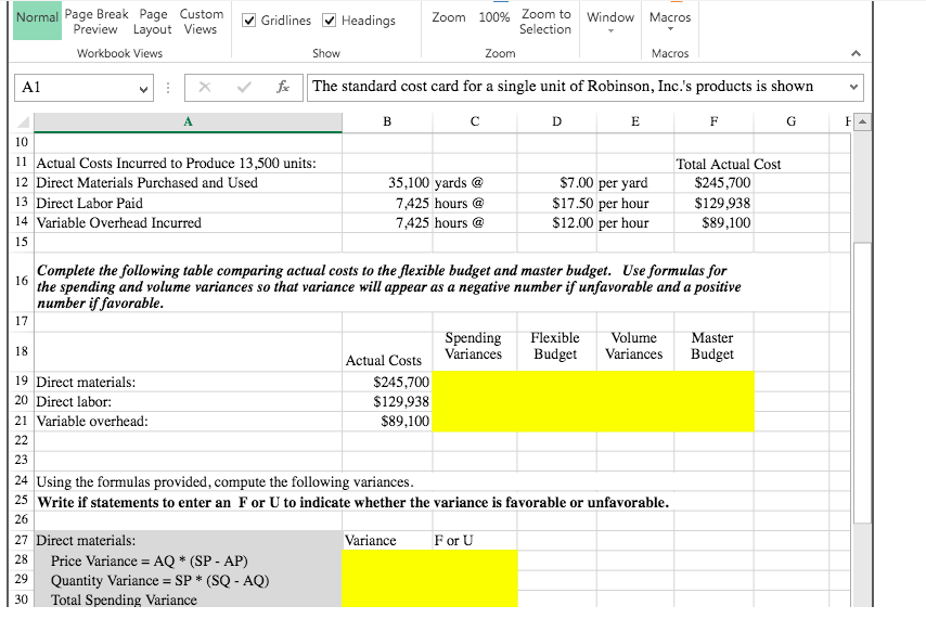 S 5 ? - X X] H FILE Basic variance analysis for