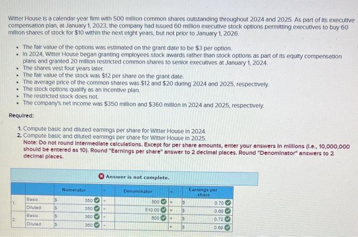 please explain i dont know what im doing wrong Witter House is