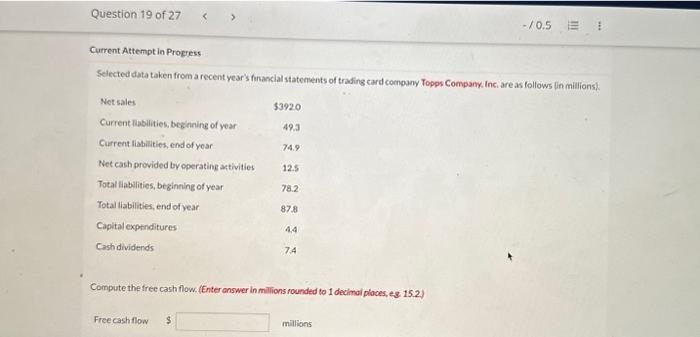  Current Attempt in Procress Selected data taken from a recent year's