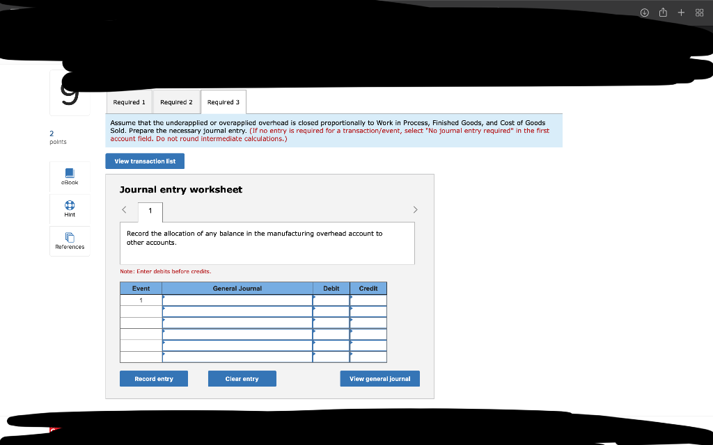that affected those accounts during the year. The overhead that had been