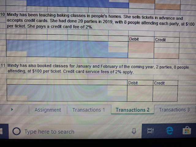  10 Mindy has been teaching baking classes in people's homes. She