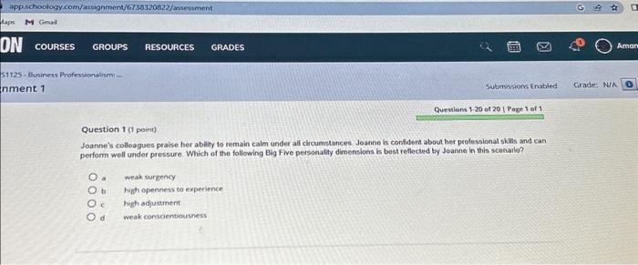  app.schoology.com/assignment/6738320822/assessment Maps M Gmail ON COURSES GROUPS RESOURCES GRADES S1125 -