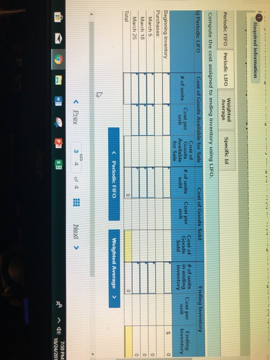 Company uses a periodic inventory system. It entered into the following purchases