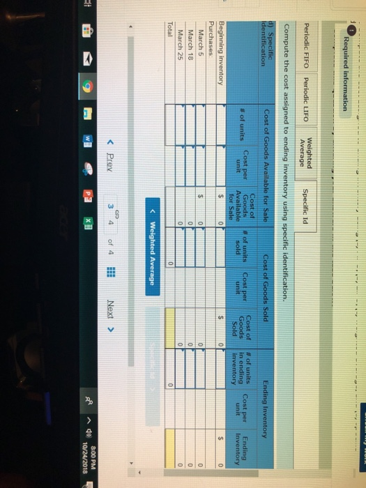$75 per unit Mar. 1 Beginning inventory Mar. 5 Purchase Mar. 9